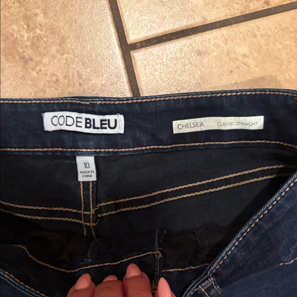 CODE BLEU Dark Wash Chelsea Classic Straight Leg Jeans - Classic Navy - Picture 2 of 8